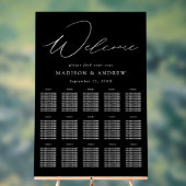 Elegantes Script Schwarz-Weiß-Sitzdiagramm Acrylschild (Neutral)