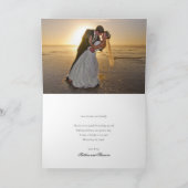 Elegantes Script Schwarz-weiß Wedding Foto Dankeskarte (Innenseite)