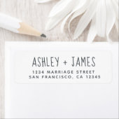 Elegantes Script Schwarz-weiß Wedding Rücksendeadr (Insitu)