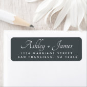 Elegantes Script Schwarz-weiß Wedding Rücksendeadr (Insitu)