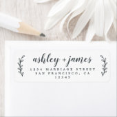 Elegantes Script Schwarz-weiß Wedding Rücksendeadr (Insitu)
