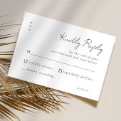 Elegantes Script Schwarz-weiß Wedding Simple RSVP Karte