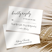 Elegantes Script Schwarz-weiß Wedding Simple RSVP Karte