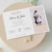 Elegantes Script Schwarz-weiße Foto Hochzeit