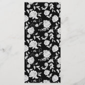 Elegantes Script Schwarz-weiße Hochzeitsmenü Menükarte (Rückseite)