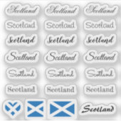 Elegantes Script Scotland & Scottish Flag /name Se Aufkleber (Vorderseite)