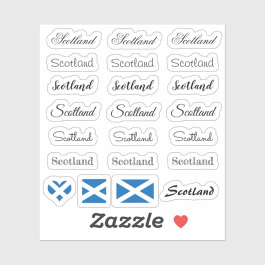 Elegantes Script Scotland & Scottish Flag /name Se Aufkleber (Blatt)