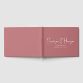 Elegantes Script Serif Custom Dusty Rose Hochzeit Gästebuch (Voll)