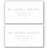 Elegantes Script Serif Text 2 Hochzeitadressen-Lab Aufkleber (Vorderseite)