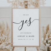 Elegantes Script Sie sagte Yes Verlobung Celebrati Poster