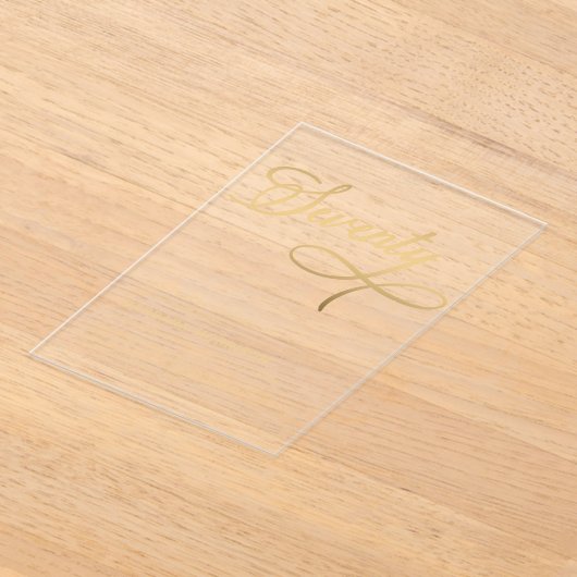 Elegantes Script Siebziges Schwarzes Gold 70. Gebu Acryleinladungen (Ablage )