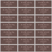 Elegantes Script Sienna Wedding Guest Address Labe Aufkleber (Vorderseite)