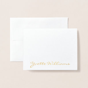 Elegantes Script-Signature-Business-Logo Real Gold Folienkarte