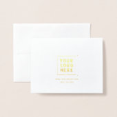 Elegantes Script-Signature-Business-Logo Real Gold Folienkarte (Rückseite mit Umschlag)