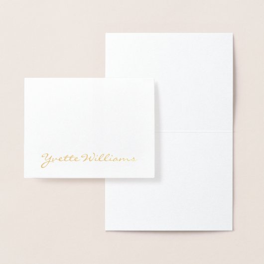 Elegantes Script-Signature-Business-Logo Real Gold Folienkarte (Anzeige)