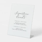 Elegantes Script Signature Drinks Signatur Sockelschild (Vorderseite)