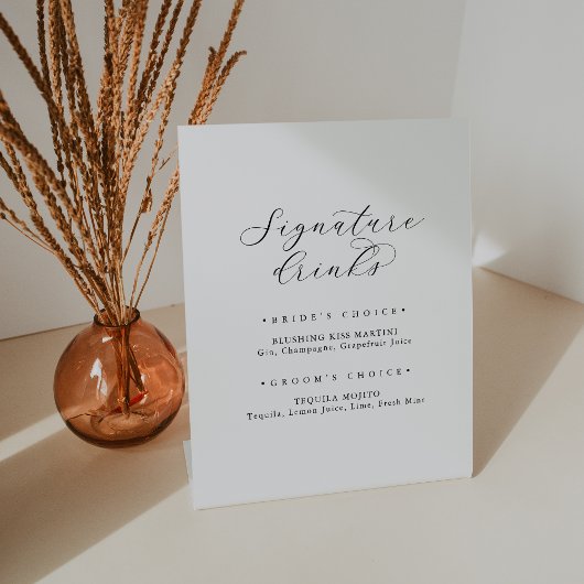 Elegantes Script Signature Drinks Signatur Sockelschild