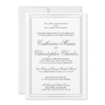 Elegantes Script-Silver-Border-Hochzeitsempfang