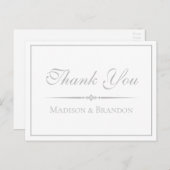 Elegantes Script Silver Minimalistisch Wedding Vie Postkarte (Vorne/Hinten)