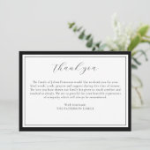 Elegantes Script Simple Black Funeral Dankeschön K Einladung (Stehend Vorderseite)