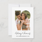 Elegantes Script Simple Foto Wedding Kindly Antwor RSVP Karte (Rückseite)