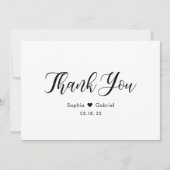 Elegantes Script Simple Heart Wedding Dankeschön C Dankeskarte (Vorderseite)