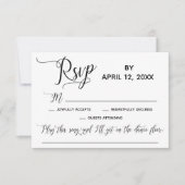 Elegantes Script Simple Song Request Wedding RSVP Karte (Vorderseite)