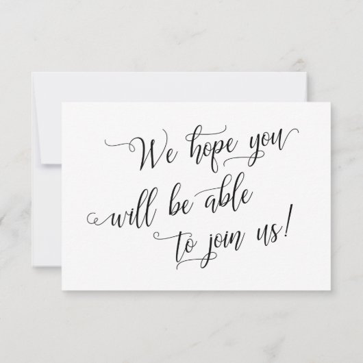 Elegantes Script Simple Song Request Wedding RSVP Karte (Rückseite)