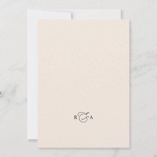 Elegantes Script Simple Wedding Einladung (Rückseite)