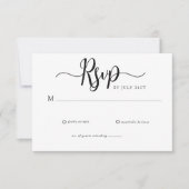 Elegantes Script Simple Wedding RSVP Karte (Vorderseite)