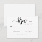 Elegantes Script Simple Wedding RSVP Karte (Vorne/Hinten)