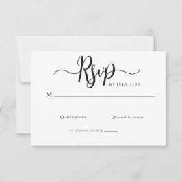Elegantes Script Simple Wedding RSVP Karte