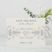 Elegantes Script Simple Wedding Save The Date (Stehend Vorderseite)