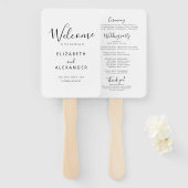 Elegantes Script Simple Wedding Zeremony Program Fächer (Vorne und Hinten)