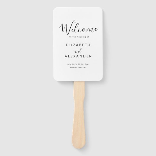 Elegantes Script Simple Wedding Zeremony Program Fächer (Vorderseite)