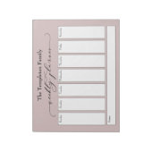 Elegantes Script Simple Weekly Planer, Dusty Rose Notizblock (Rotiert)