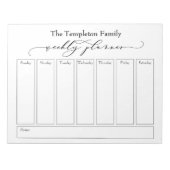 Elegantes Script Simple Weekly Planer, White Notizblock (Vorderseite)