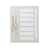 Elegantes Script Simple Weekly Planner, Cream Notizblock (Rotiert)