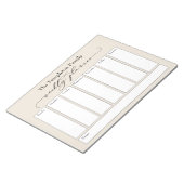 Elegantes Script Simple Weekly Planner, Cream Notizblock (angewinkelt)