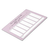 Elegantes Script Simple Weekly Planner, Mauve Pink Notizblock (angewinkelt)