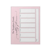 Elegantes Script Simple Weekly Planner, Pastel Pin Notizblock (Rotiert)