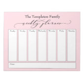 Elegantes Script Simple Weekly Planner, Pastel Pin Notizblock (Vorderseite)