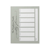 Elegantes Script Simple Weekly Planner, Sage Green Notizblock (Rotiert)