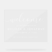 Elegantes Script Simplistic Wedding Akryllische Ze Acrylschild (Vorderseite)