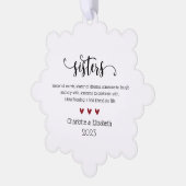 Elegantes Script Sister Definition Weihnachten Ornament Karte (Linke Ecke)
