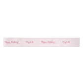 Elegantes Script Solid Pink Girly Geschenkwrap Wra Satinband (Vorderseite)