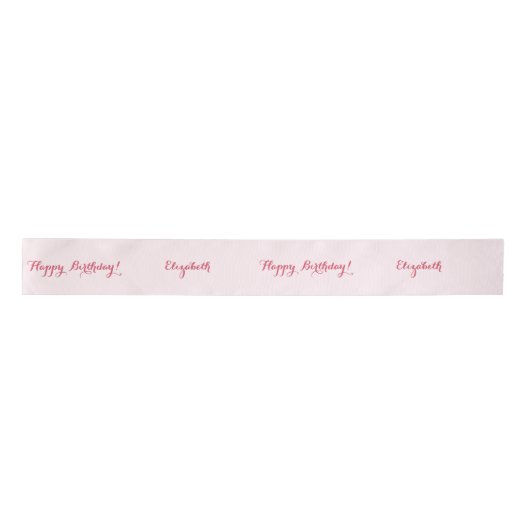 Elegantes Script Solid Pink Girly Geschenkwrap Wra Satinband (Vorderseite)