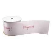 Elegantes Script Solid Pink Girly Geschenkwrap Wra Satinband (Spule)