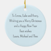 Elegantes Script Stilvolles Foto Frohe Weihnachten Keramik Ornament (Hinten)