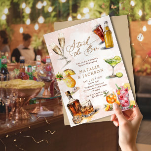 Elegantes Script Stock der Dusche der Bar Paare Einladung